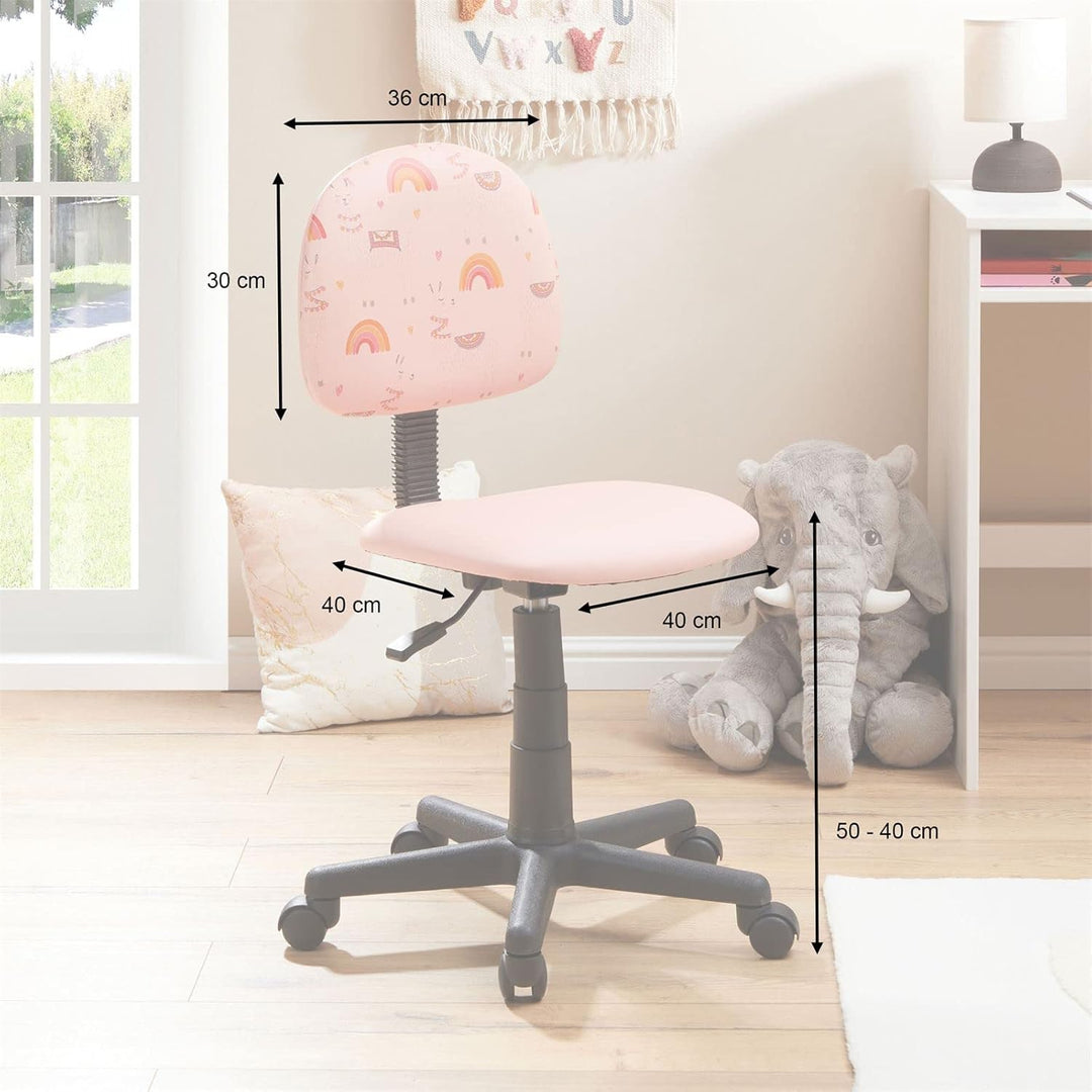 CARO-Möbel Drehstuhl Alpaca für Kinder Kunstleder in pink, Kinderschreibtischstuhl höhenverstellbar