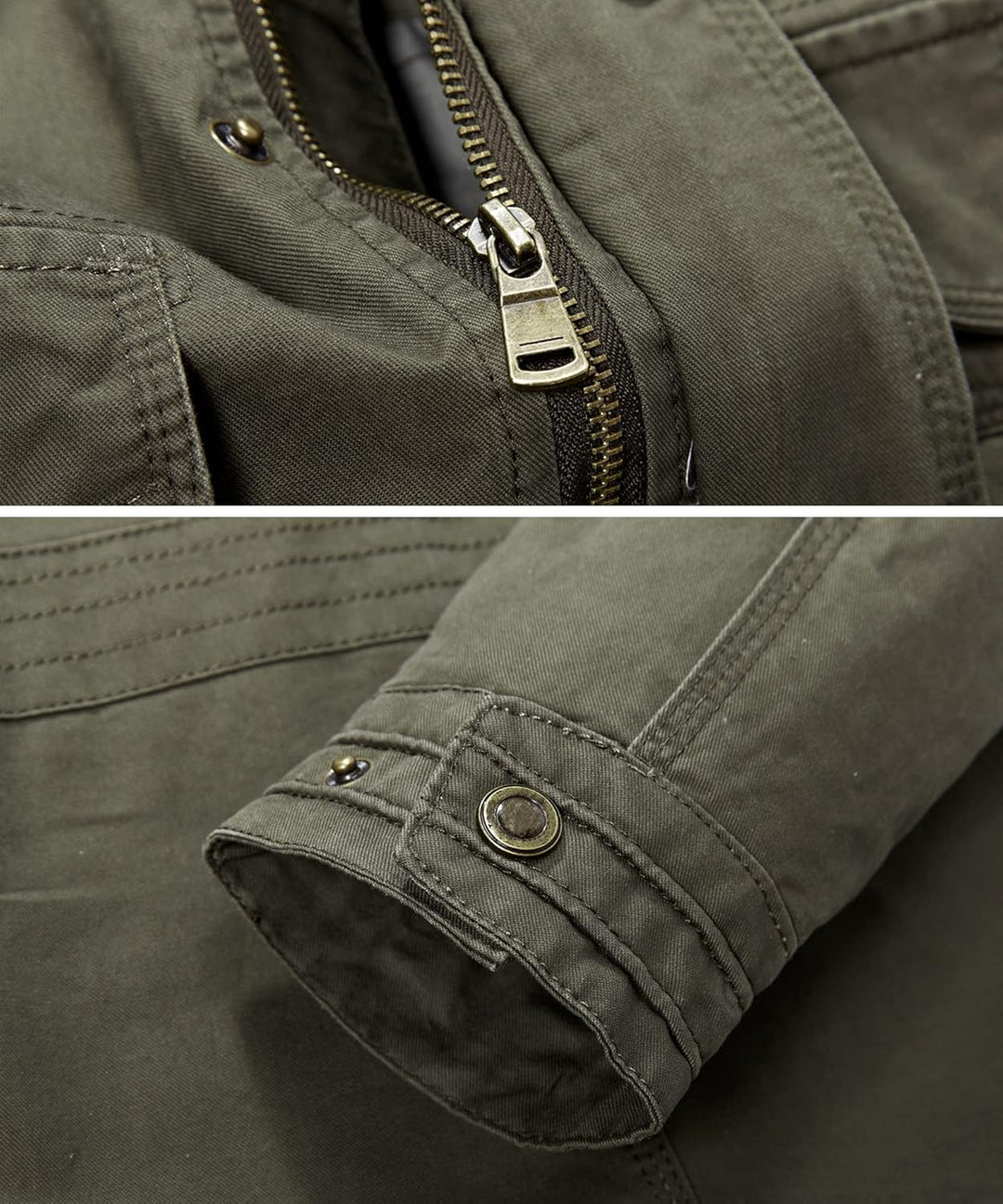 MERCIYD Herren Übergangsjacke Cargo Jacke Männer Stehkragen Baumwolle Jacke Multi Taschen Armeejacke