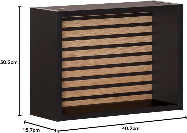 Schildmeyer Ekko Regal 154140 Schwarzmatt/Akustikpaneel Optik, 40,2 x 15,7 x 12,5 cm Schwarzmatt / A