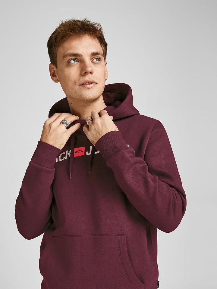 JACK & JONES Male Kapuzenpullover Logo Kapuzenpullover XL 1x Port Royale, 1x Schwarz, XL 1x Port Roy