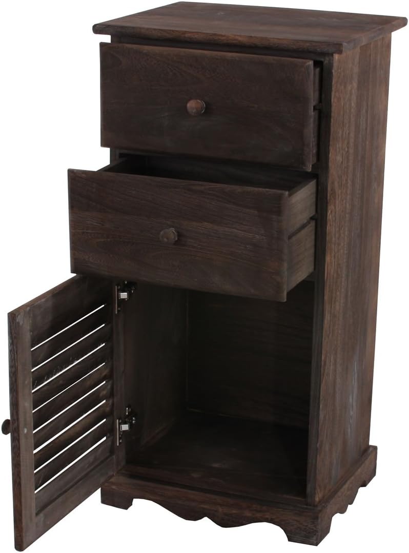 Mendler Kommode Schrank, 81x40x32cm, Shabby-Look, Vintage - braun