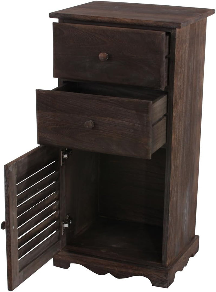 Mendler Kommode Schrank, 81x40x32cm, Shabby-Look, Vintage - braun
