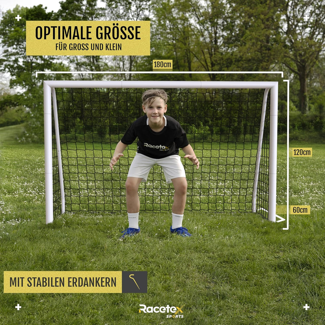 Fussballtore für Garten Kinder und Erwachsene [ENORM ROBUST] - Fussballtor Kinder mit Stabiler Stahl