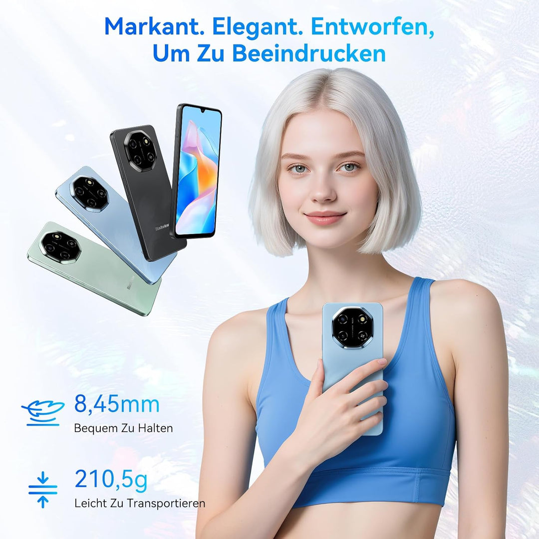 Blackview Shark 6 Handy 5G Ohne Vertrag Android 15 Smartphone Ohne Vertrag, 6.88" 120Hz, 12GB+128GB,