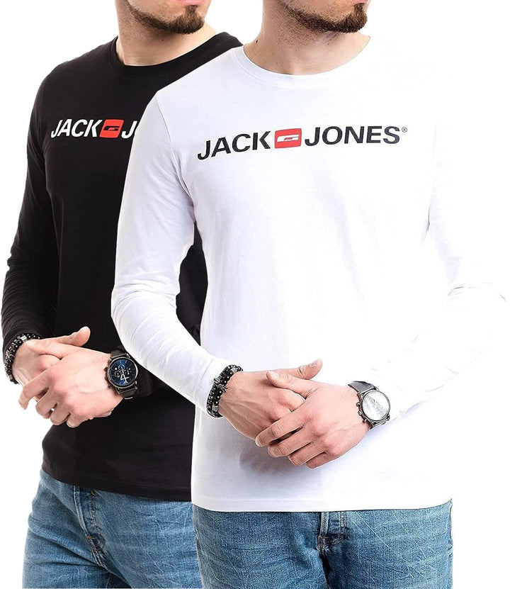 Jack & Jones Herren Langarmshirt aus Baumwolle – Longsleeve Männer – T-Shirt mit Langen Ärmeln aus B