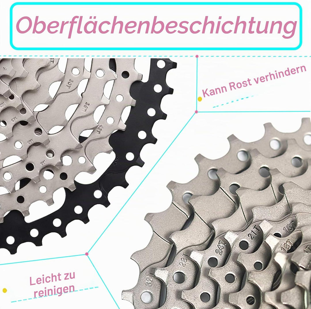 LANXUANR 8 Fach Fahrrad Kassetten ist für Mountainbikes und Rennräder geeignet. Superleicht 11-32T,