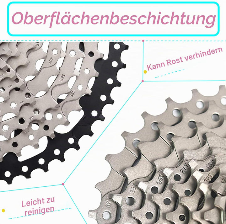 LANXUANR 8 Fach Fahrrad Kassetten ist für Mountainbikes und Rennräder geeignet. Superleicht 11-32T,