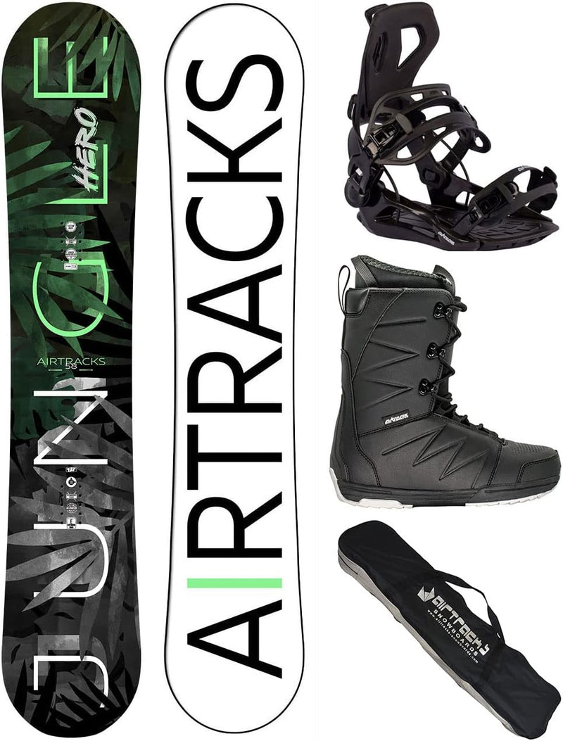 Airtracks Herren Snowboard Set Freeride Freestyle Jungle Hero Wide Hybrid Rocker + Snowboard Bindung