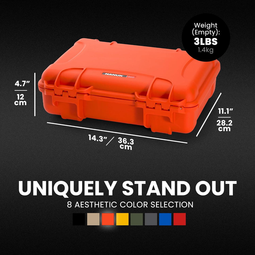 Nanuk 910 Wasserdichter Hartschalenkoffer leer - Orange Orange leer Etui, Orange leer Etui