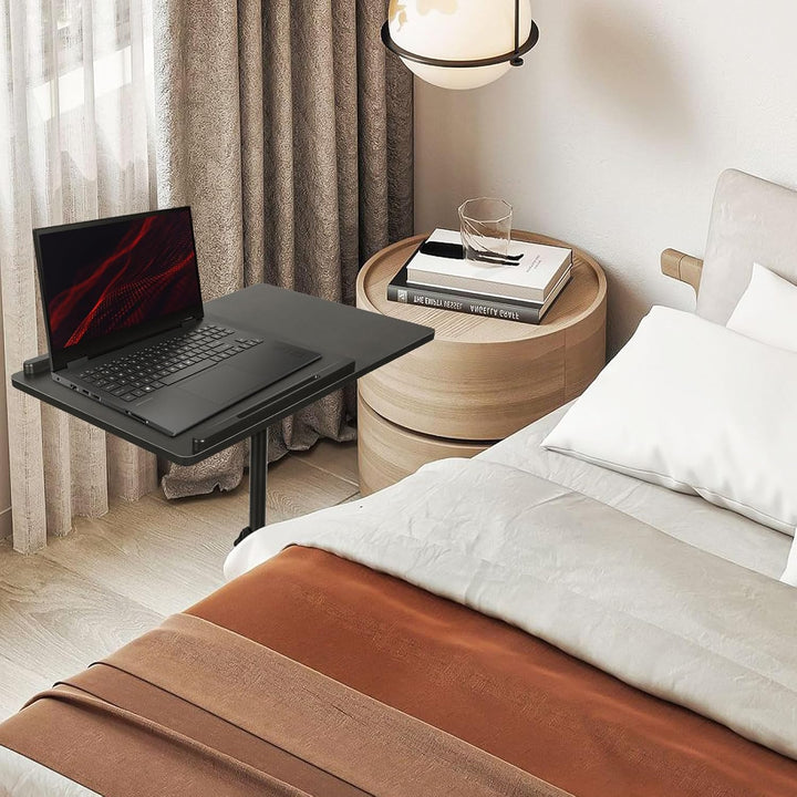 Betttisch für Laptop, Betttisch mit Rollen, höhenverstellbar, mit feststellbaren Rollen, 70 x 44 x 6