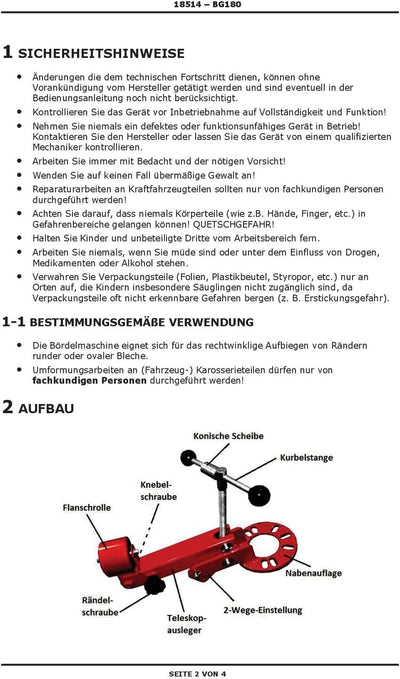 DEMA Bördelgerät Bördelrolle Kotflügel bördeln KFZ Werkstatt Werkzeug LK 100-125 mm