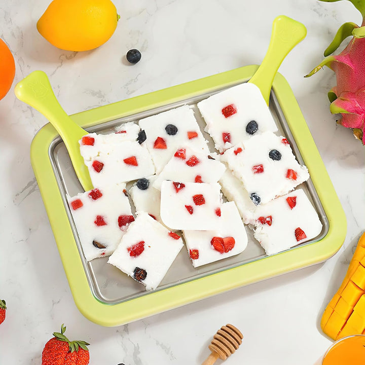 Eisplatte zum Eis Machen, Kommt mit 2 Spateln Ice Cream Machine, Ice Rolls Maschine, Eisenrollmaschi