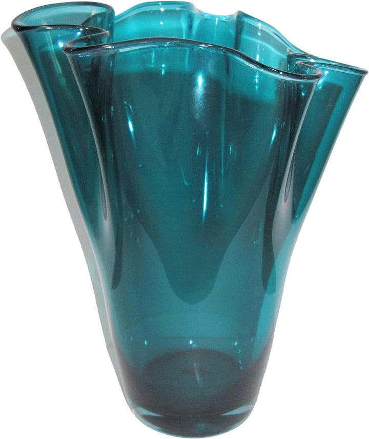SIGNATURE HOME COLLECTION Glasvase mundgeblasen Dekovase Blumenvase türkis, Glas, 21 x 21 x 30 cm