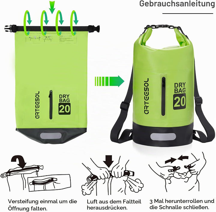 Blackace arteesol Dry Bag wasserdichte Tasche 5L/10L/20L/30L Wasserfester Beutel Packsack mit Langen