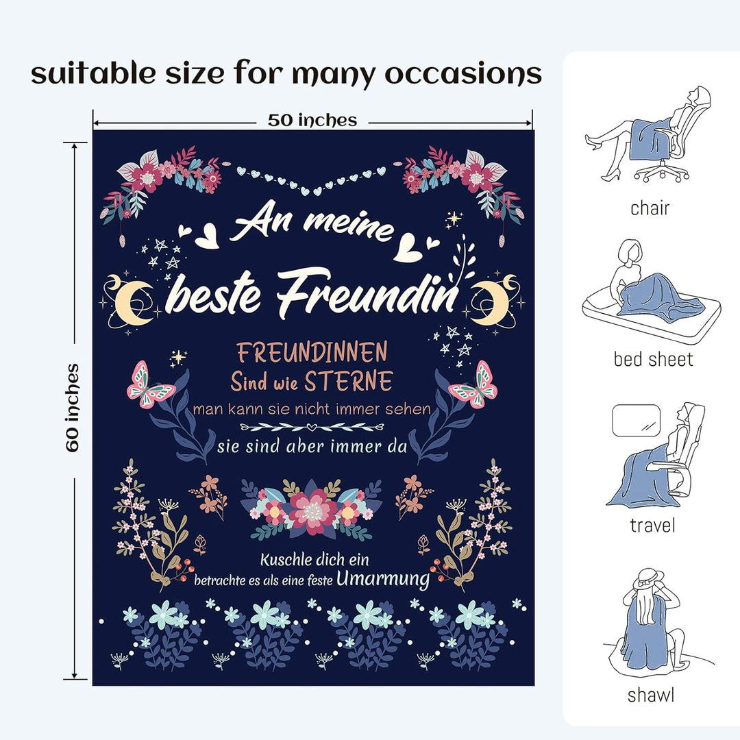 Beste Freundin Geschenke, Geschenke für Freundin Decke, Geburtstagsgeschenk für Beste Freundin, Best