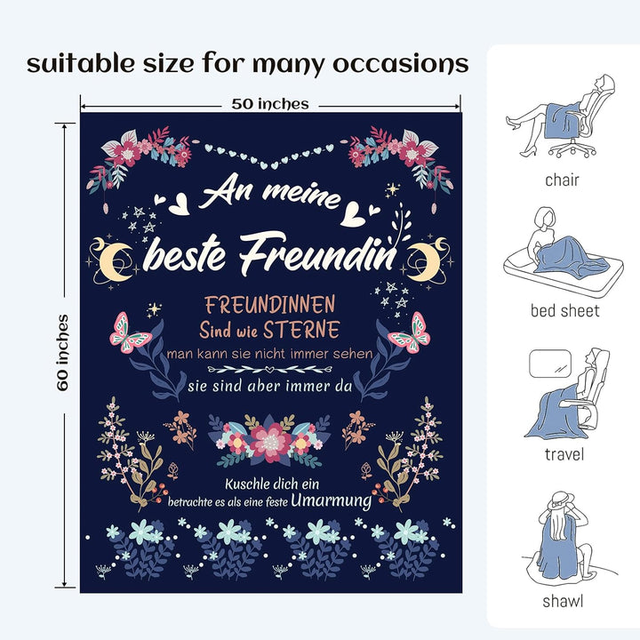 Beste Freundin Geschenke, Geschenke für Freundin Decke, Geburtstagsgeschenk für Beste Freundin, Best