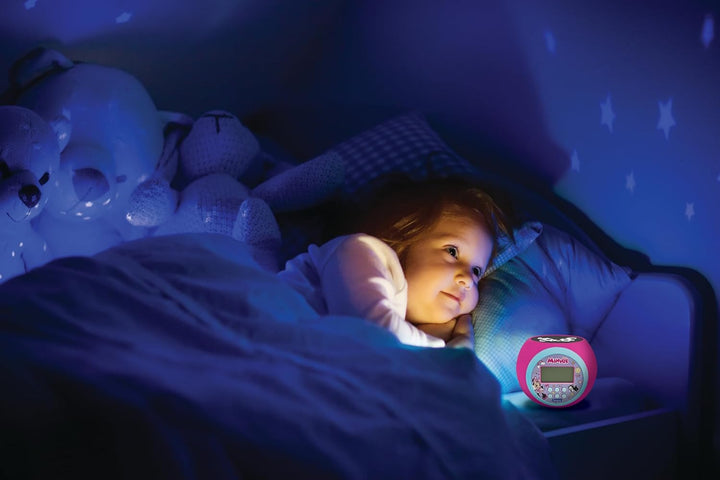 Lexibook, Disney Minnie, Projektor-Wecker mit Weck- und Schlummerfunktion, Nachtlicht mit Timer, LCD