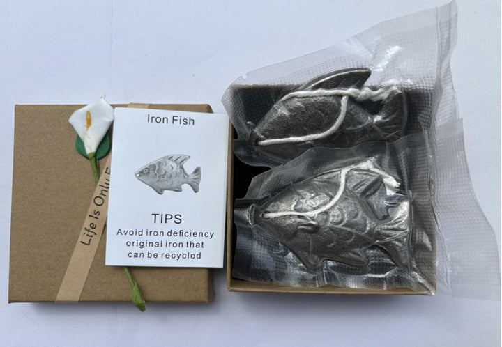 Iron Fish Cooking Tool 2 Pack Safe Original Iron to Your Food & Drinks, Supplement to Reduce Iron De