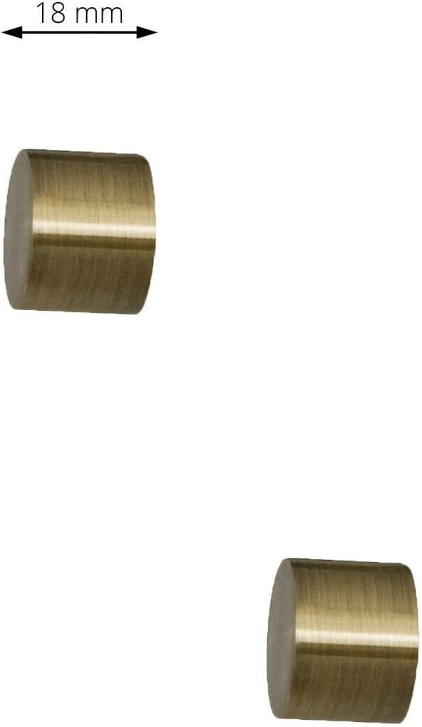 ROLLMAXXX Gardinenstange Vorhangstange 19mm 1-läufig Messing Design Metall (Rullo, 240 cm) 240 cm (2