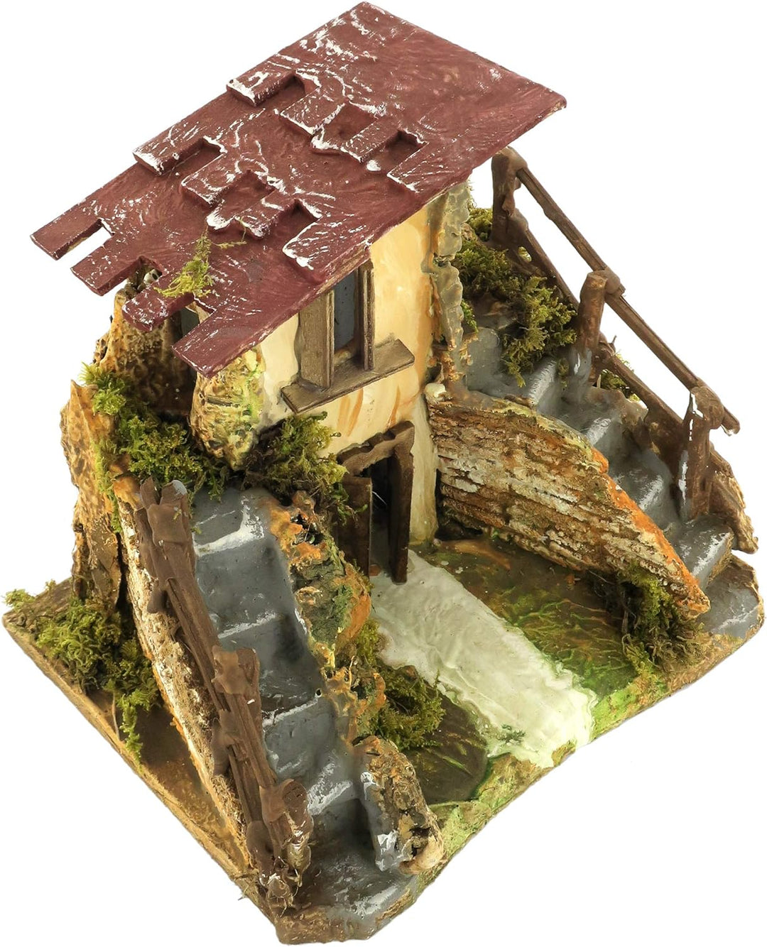 BERTONI Rustikales Haus aus Holz mit Doppeltreppe, Holz, Mehrfarbig, Einheitsgrösse
