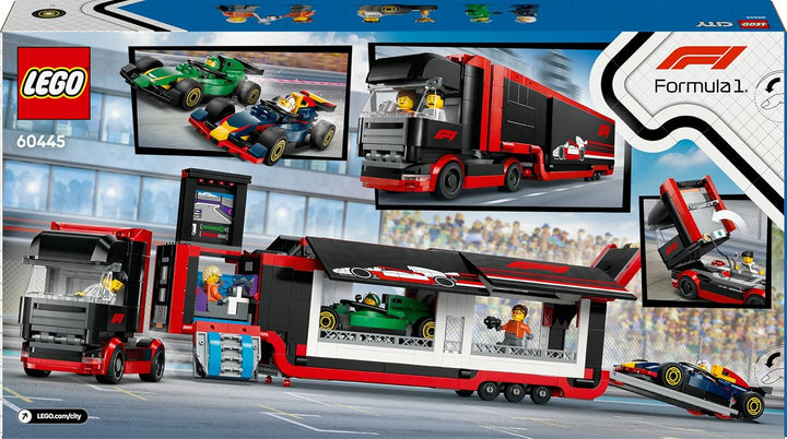 LEGO City F1 Transporter mit RB20 &amp; AMR24 F1 Rennautos - Spielzeug Autotransporter für Red Bull &amp; As