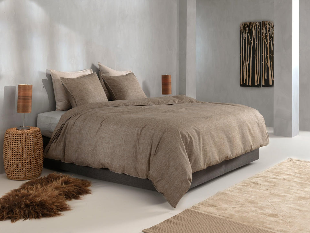 Zohome Lino Bettbezug - 135x200-220 cm – Baumwolle – Hochwertige Bettwäsche mit Uni Motiv – Weich, A