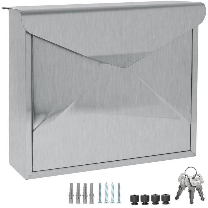 Designer Briefkasten Wandbriefkasten Postkasten ohne Zeitungsrolle Zeitungsfach aus Edelstahl V2A Ro