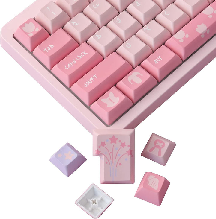 Keycaps,143 Tasten KCA Profil Custom Keycaps Set für Cherry MX Gateron Kailh Switches Mechanische Ga