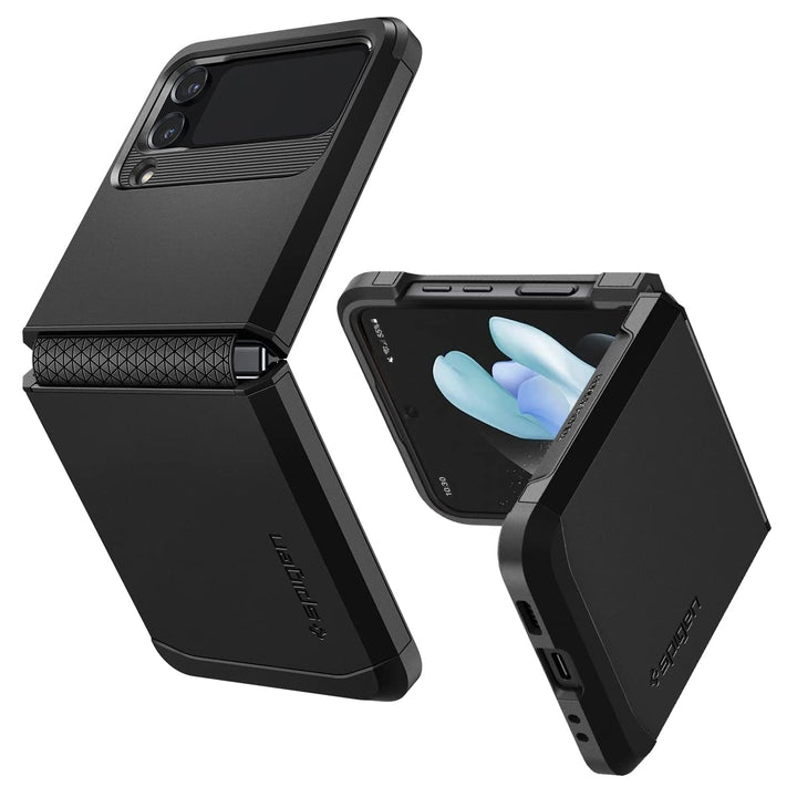 Spigen Tough Armor Hülle Kompatibel mit Samsung Galaxy Z Flip 4 5G -Schwarz