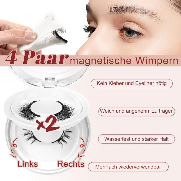 Higu clace Magnetische Wimpern,Magnet Wimpern Ohne Eyeliner,Magnetische Wimpern mit Applikator, Kein