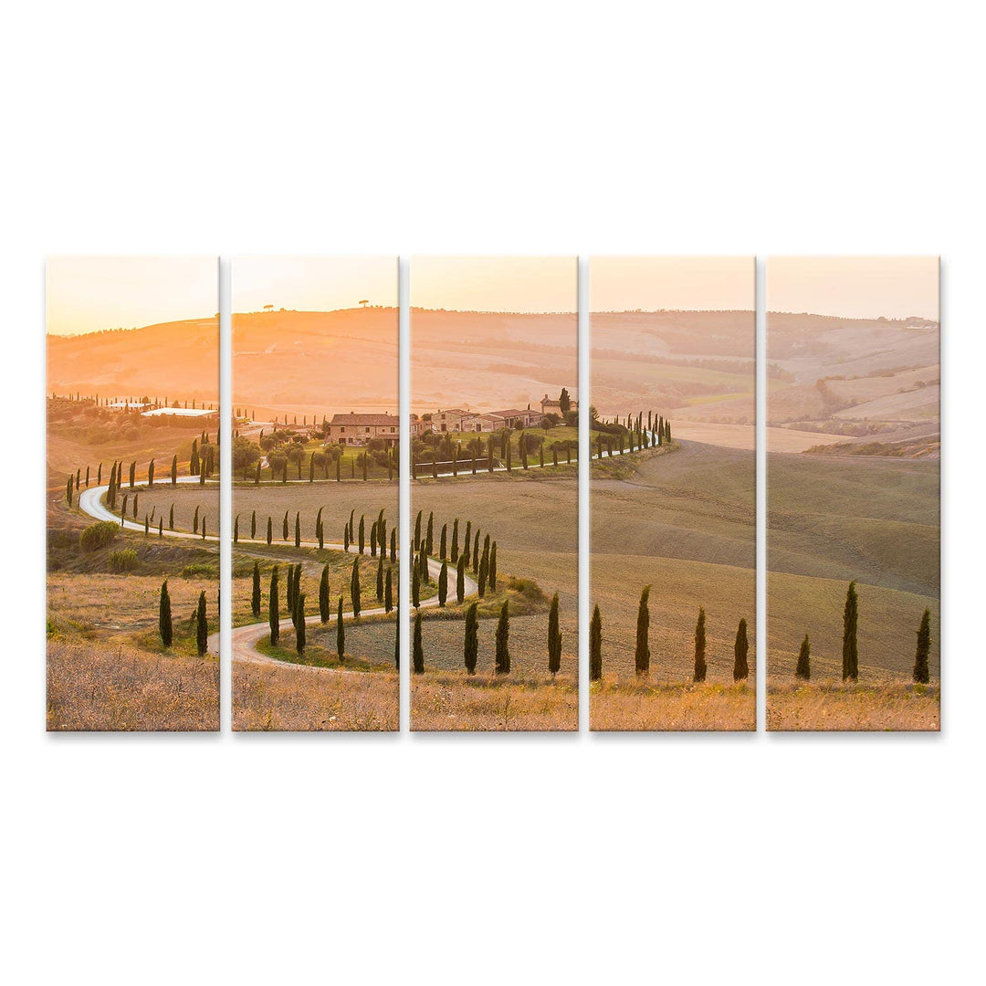 islandburner Bild auf Leinwand Toskana In Der Sommersonne Bilder Wandbilder Poster Leinwand 160x80cm