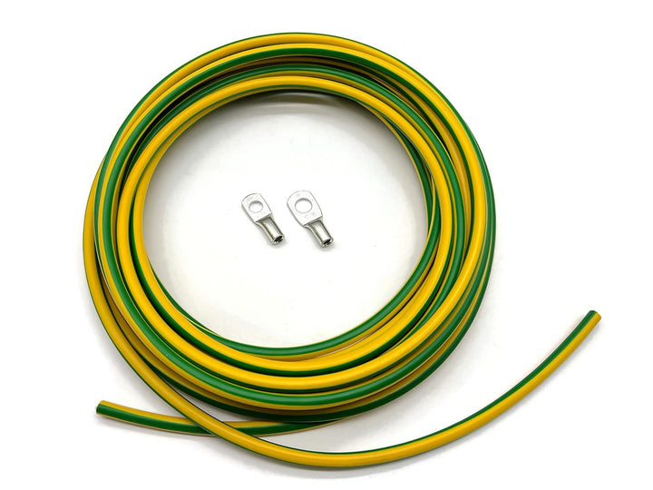 Erdungskabel 10m Erdungsleitung 16 mm² grün/gelb Kabelschuhe M8 + M10