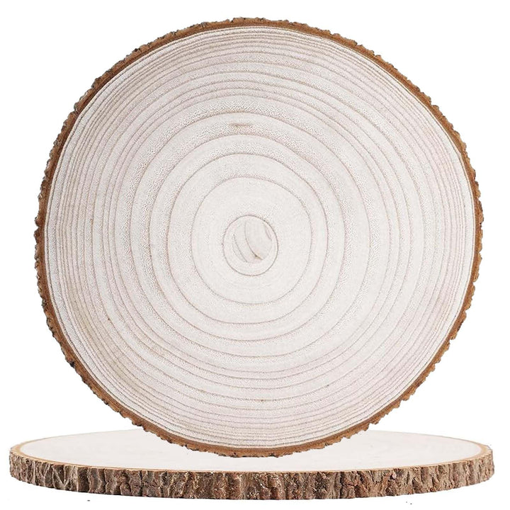 DAHI 35~39cm Holzscheiben 2stk Baumscheiben Rund zum Basteln Paulownia Holz Scheiben f. Tischdeko Ho