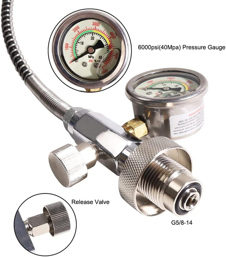 Geieold RüSten Sie Den 24-Tankstellen-Ladeadapteradapter Von Tauchflasche mit DIN-232/300-Bar-Anschl