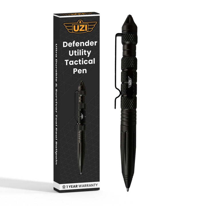 UZI Tactical Pen UZI-TACPEN2-BK Flugzeug Aluminium Selbstverteidigung BestTactical Pen Multi-Tool Üb