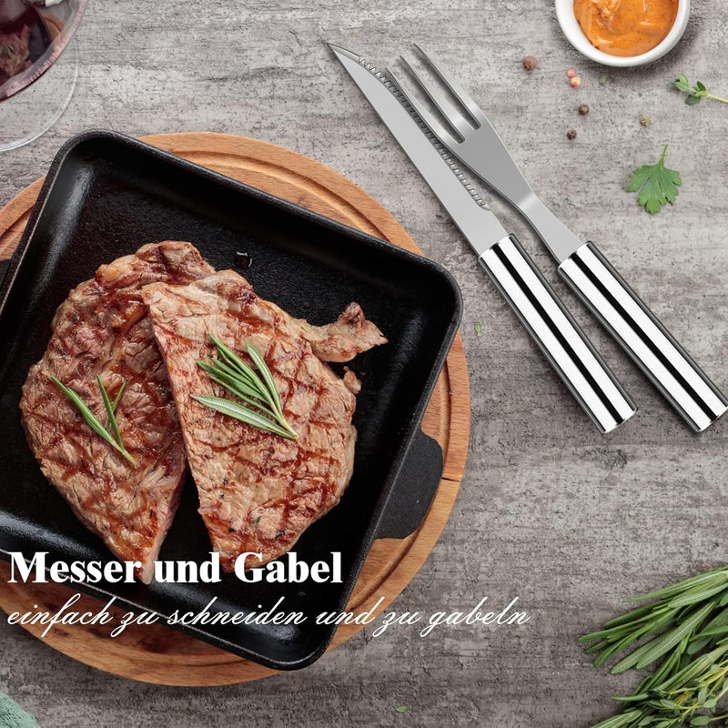 Grilliance 38 Stücke BBQ Grillbesteck Set Edelstahl Grillzubehör für Männer Geschenk Geburtstag Hoch