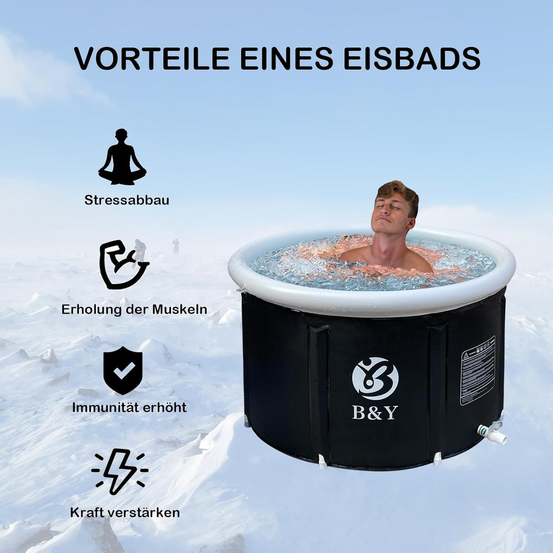 Faltbare Eistonne 89x55cm Eisbad Tonne Aufblasbar Badewanne für Erwachsene Klappbare Gross MäNner Ei