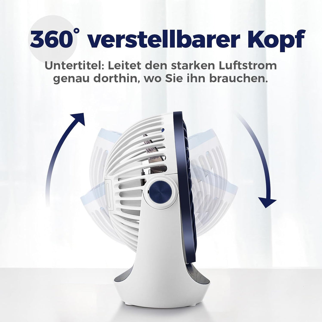 OCOOPA USB Ventilator, Ventilator klein Tischventilator mit starkem Luftstrom und Leise Betrieb 3 Ge
