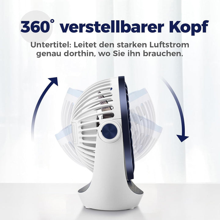 OCOOPA USB Ventilator, Ventilator klein Tischventilator mit starkem Luftstrom und Leise Betrieb 3 Ge