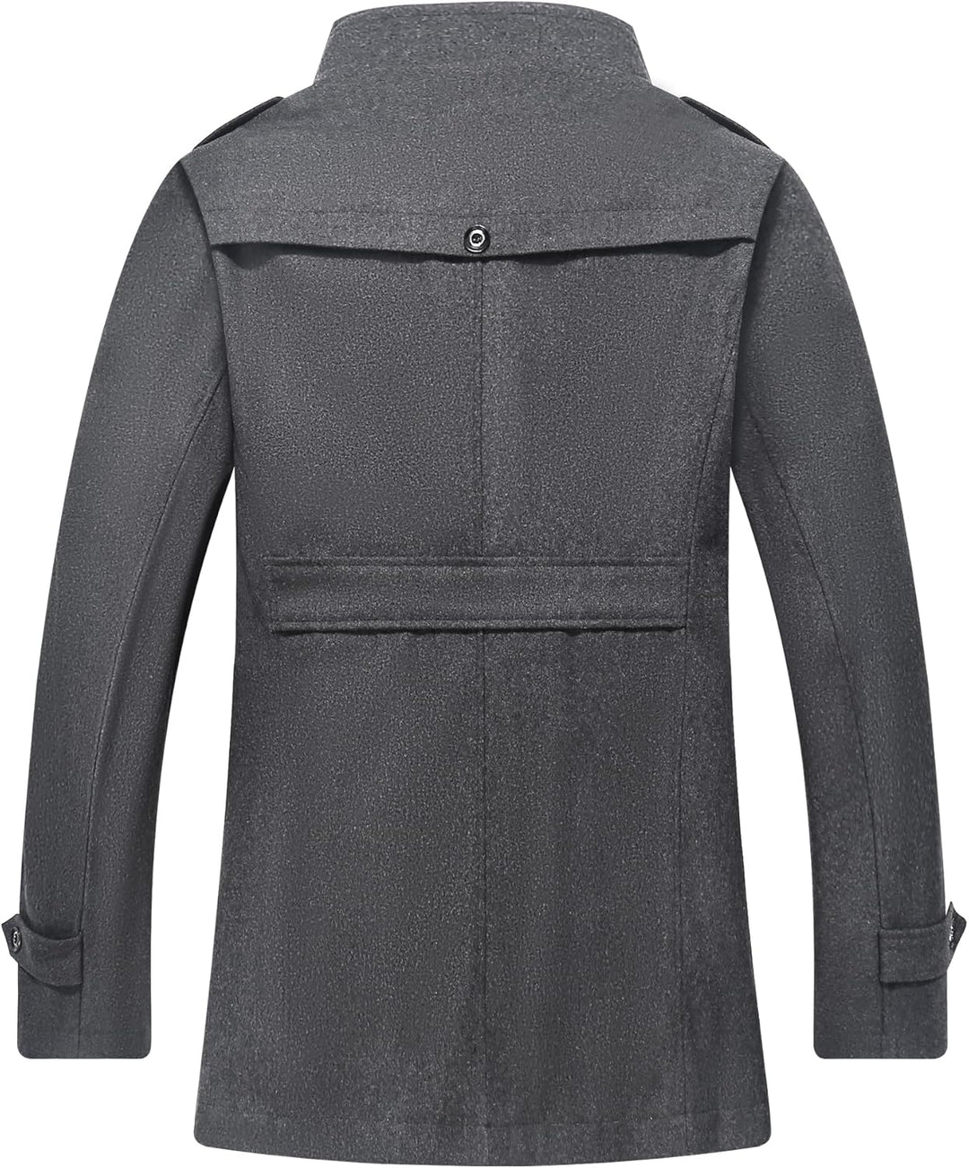 Luckyone Herren Wintermantel Wolle Kurzmantel Herren Wollmantel mit Stehkragen Peacoat Winterjacke f