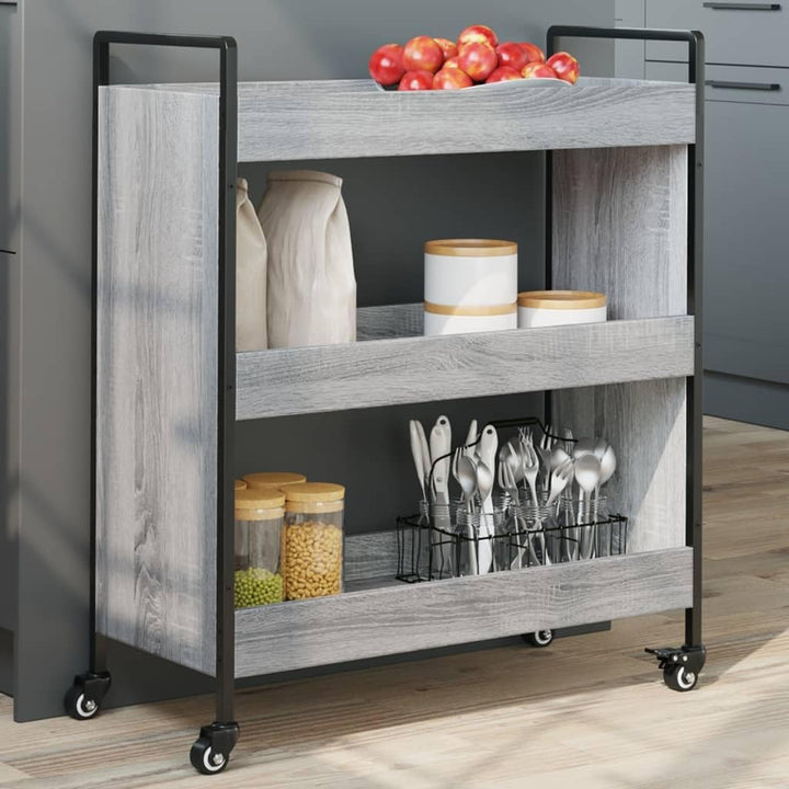 vidaXL Küchenwagen, Servierwagen mit viel Stauraum, Rollwagen Trolley für Küche Bar, Gemüsewagen Meh