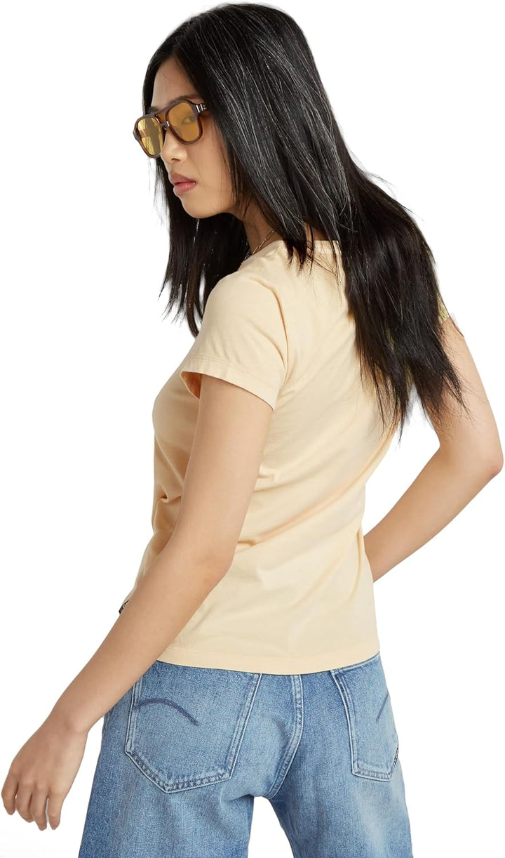G-Star RAW Damen Eyben Slim V-Neck Top 2.0 Tops XXS Gelb (Reed Yellow Gd D24533-b059-g500), XXS Gelb
