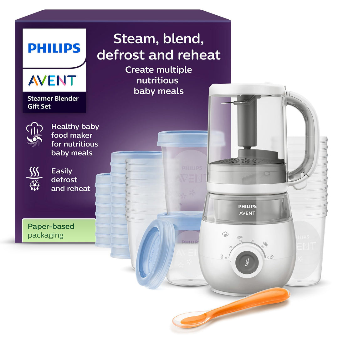Philips Avent Geschenkset mit Dampfgarer und Mixer – 4-in-1-Babynahrungszubereiter, Dampfgaren, Mixe
