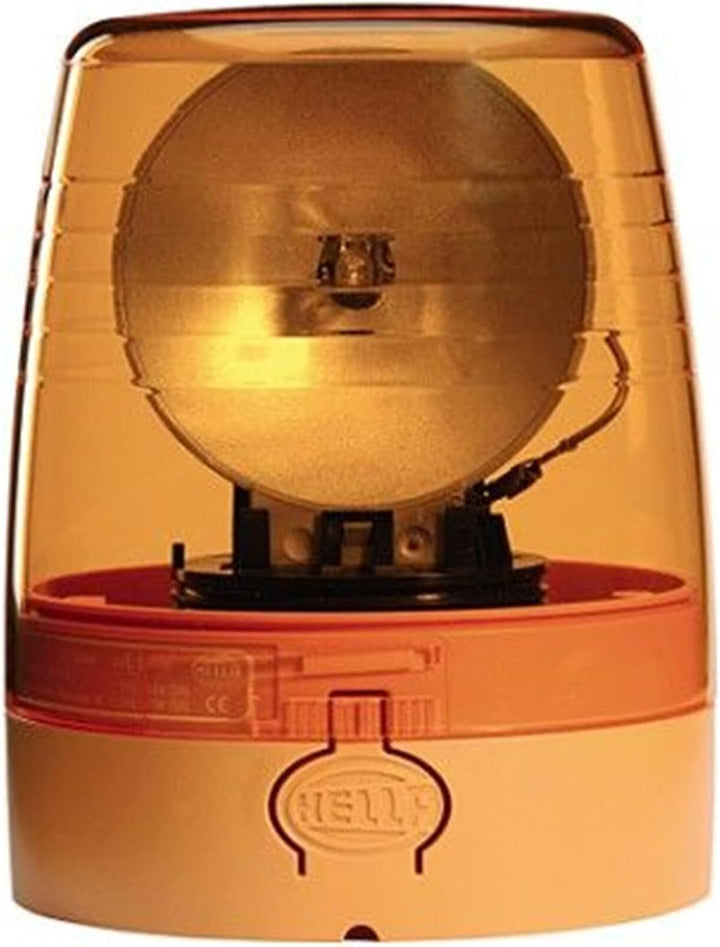 HELLA - Halogen-Rundumkennleuchte - KL JuniorPlus - 12V - gelb - Anbau/geschraubt - Stecker: Flachst