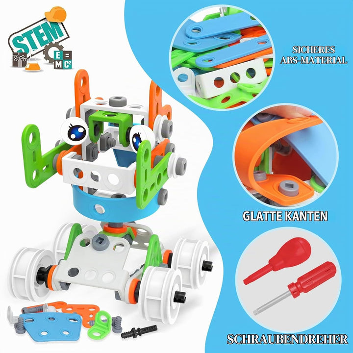 MOONTOY Konstruktionsspielzeug ab 5 6 7 8 9 Jahre Junge,218 PCS Bausteine Dinosaurier Spielzeug für