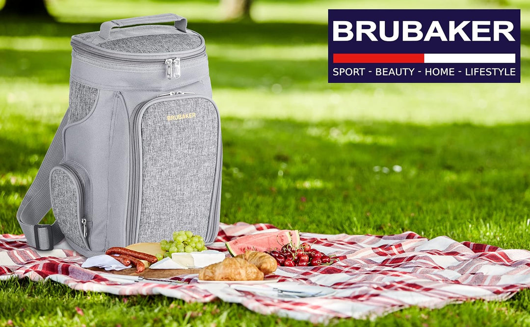 BRUBAKER Kühltasche für 2 Flaschen Wein und Champagner bis 1,5 l, gepolsterte Weinkühltasche - Pickn