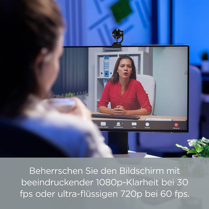 TOUCAN Streaming USB Webcam – Ihre 1080p-HD-Kamera mit 60 fps, Weitwinkel, Low-Light-Funktion und Mi