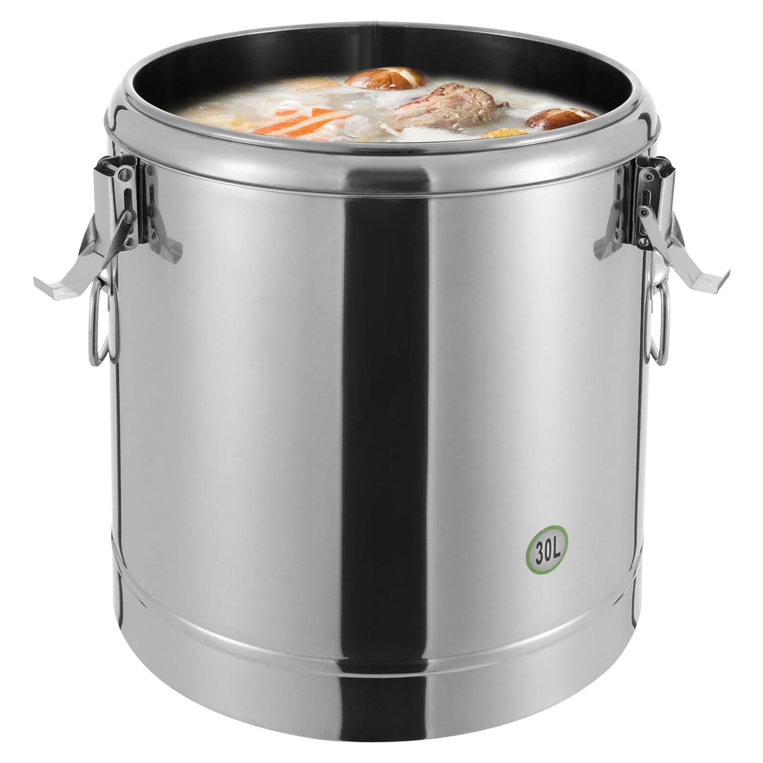 Thermobehälter Essen 10L/20L/30L, Lsolierter Suppenbehälter aus Edelstahl, Thermobehälter für Essen,