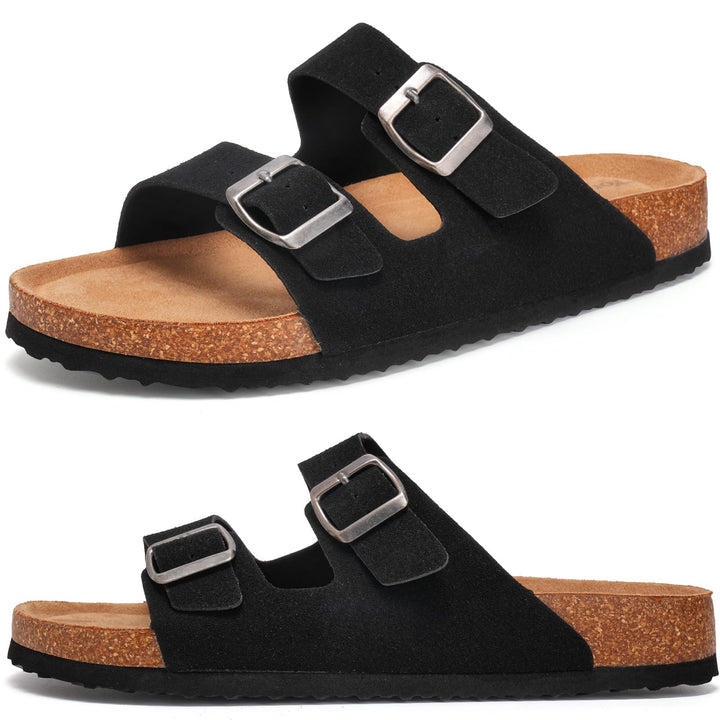 Torotto Herren Pantoletten Leder Unisex-Erwachsene Sandalen Hausschuhe Arbeitsschuhe Antistatik Bequ