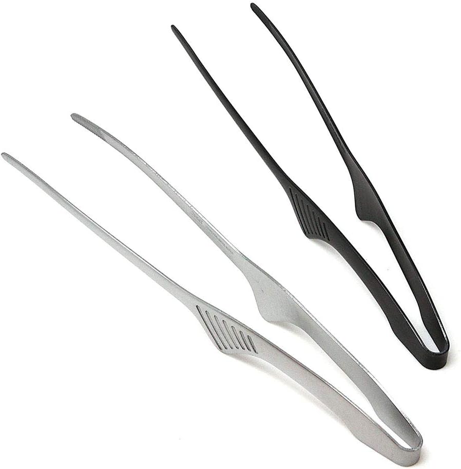 Todai Yakiniku Grillzange aus Edelstahl, rutschfest, silberfarben, 24 cm, Silberfarben